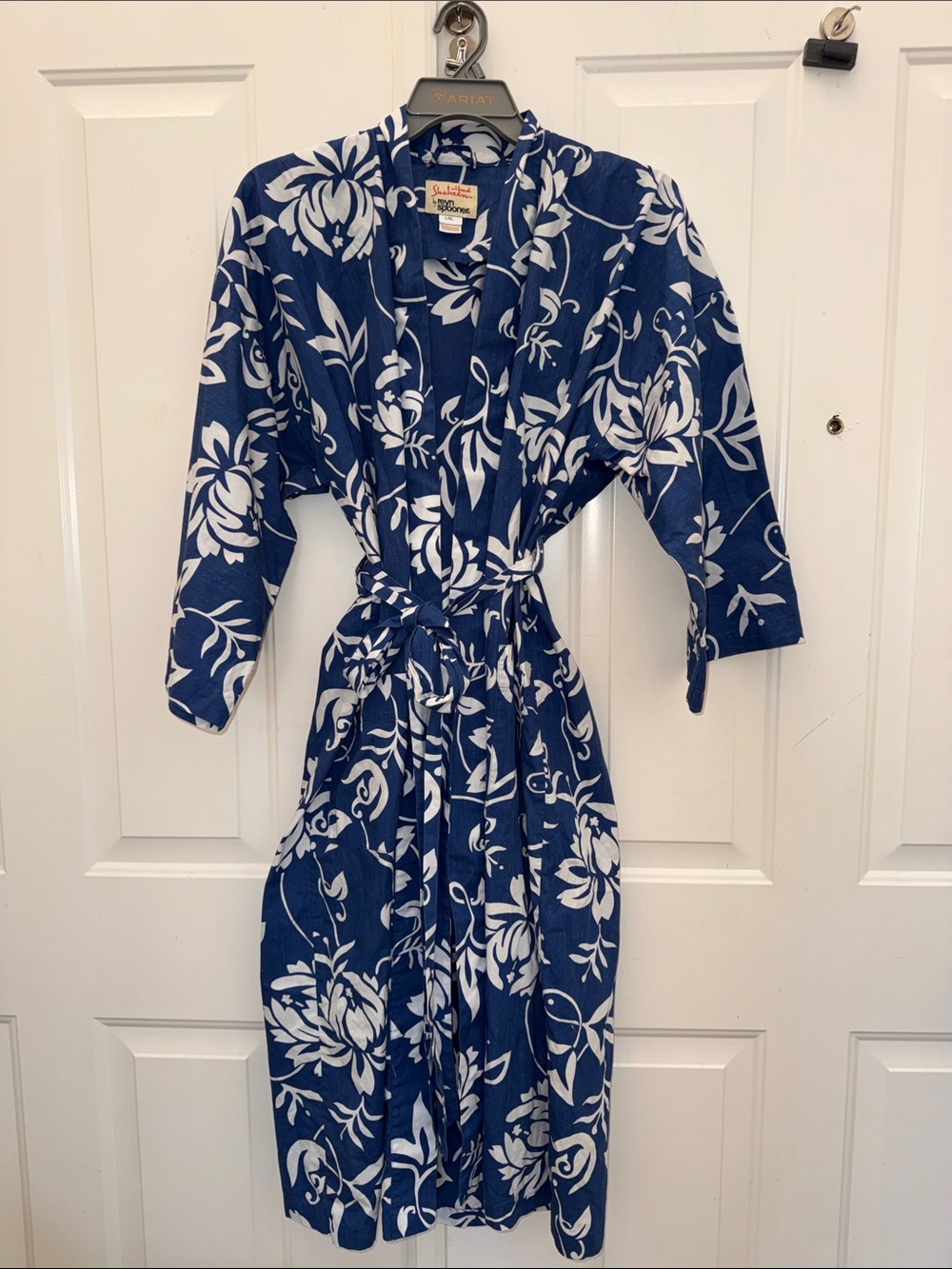 Alfred Shaheen by Reyn Spooner Hawaiian Cotton Robe Sz L/XL Vintage Tiki Fashion